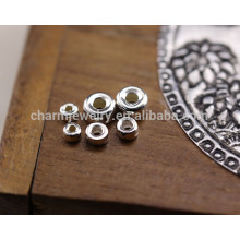 sef022 50pc/lot 925 Sterling silver handmade diy accessories wholesale 3/4/5MM Thai silver spacer beads circle Flat Beads